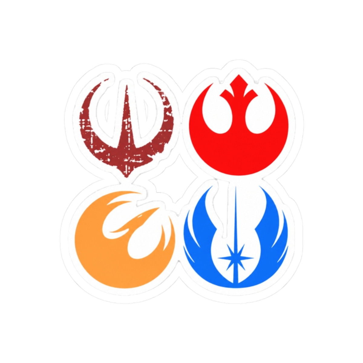 Rebellions Are Built on Hope Star Wars Rebel Emblem Collage Sticker | Bold Vinyl Decal - alternate angle 3, merchandise