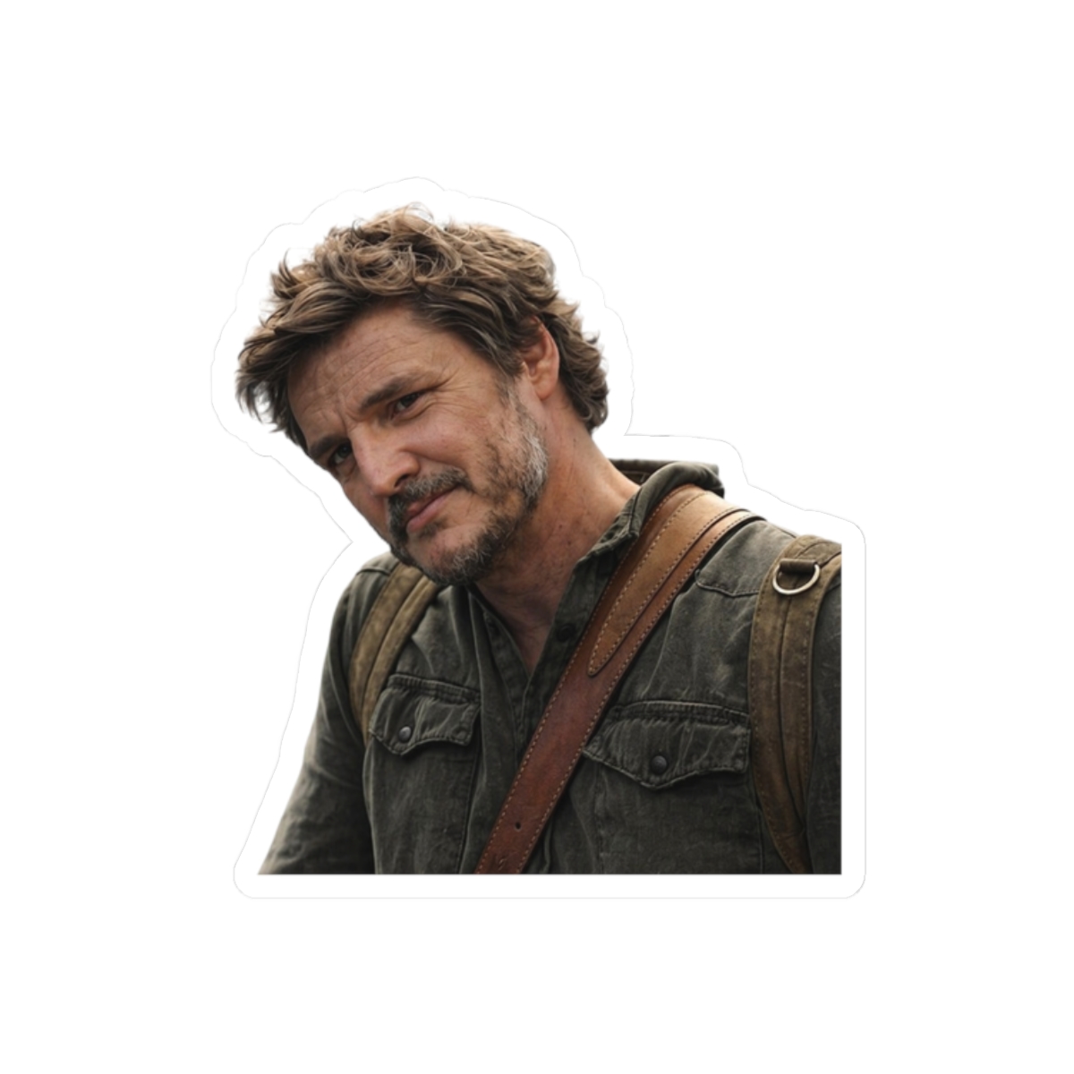 Pedro Pascal Playful Fandom Sticker | Mandalorian Fan Vinyl Decal - alternate angle 3, merchandise