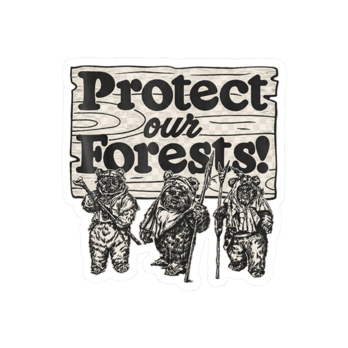 Protect Our Forests Bold Typography Sticker | Eco Warrior Vinyl Decal - alternate angle 3, merchandise