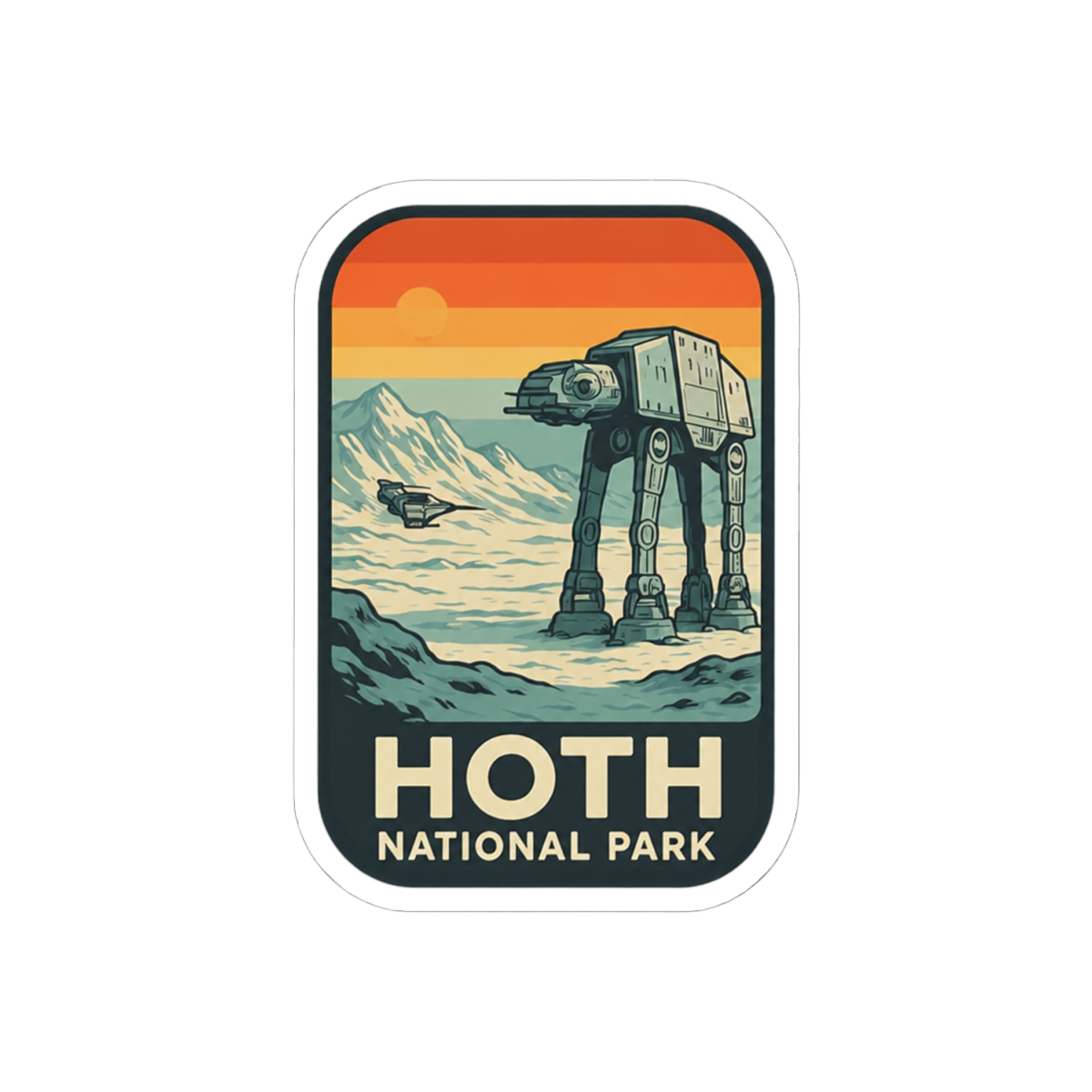 Hoth National Park Star Wars Parody Sticker | Funny Geek Vinyl Decal - alternate angle 1, merchandise