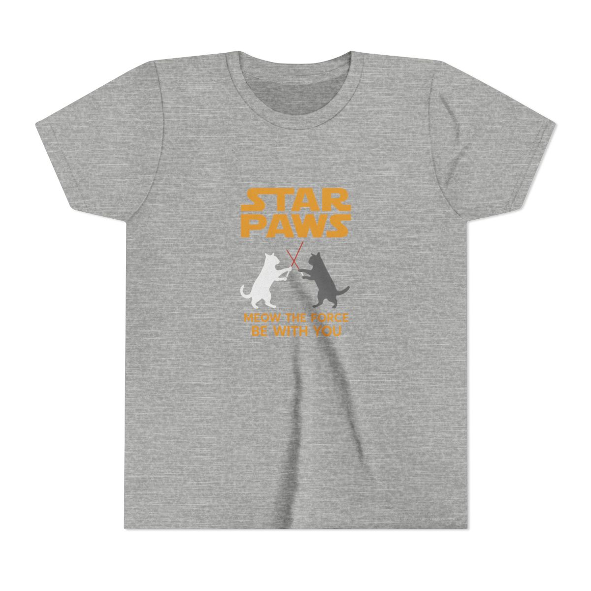 Meow the Force Be With You Star Wars Cat Kids T-Shirt - alternate angle 5, merchandise